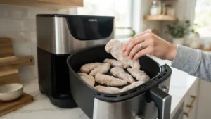 Preparación de cómo cocinar pollo congelado en freidora de aire