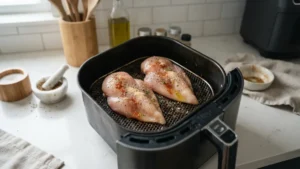 Preparación de pechuga de pollo jugosa en freidora de aire tiempo y temperatura