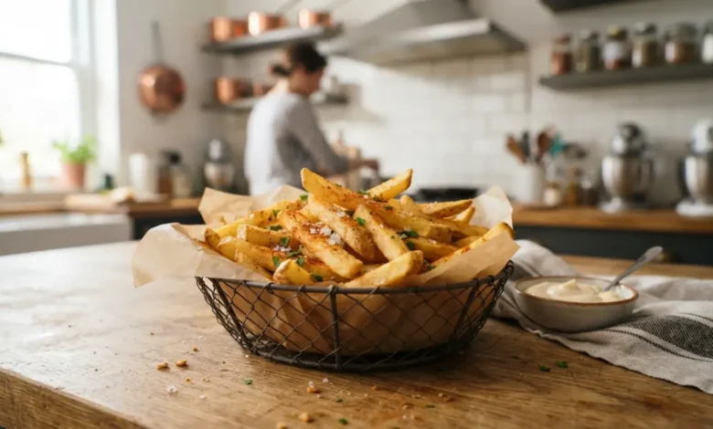 Papas fritas crujientes hechas en air fryer