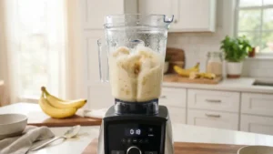 Sirviendo batido proteico casero recién licuado