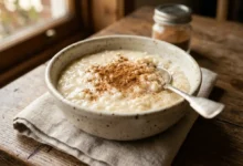 Arroz con leche cremoso casero con canela