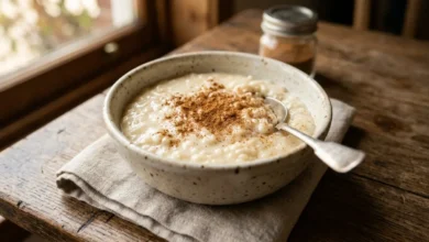 Arroz con leche cremoso casero con canela