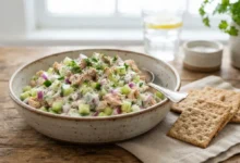 Ensalada de atún baja en grasa con vegetales frescos