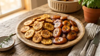 Tajadas de plátano crujientes hechas en air fryer