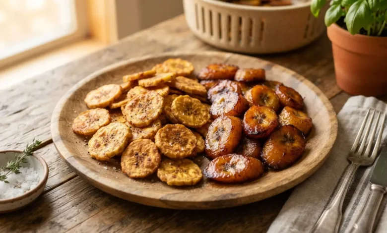 Tajadas de plátano crujientes hechas en air fryer